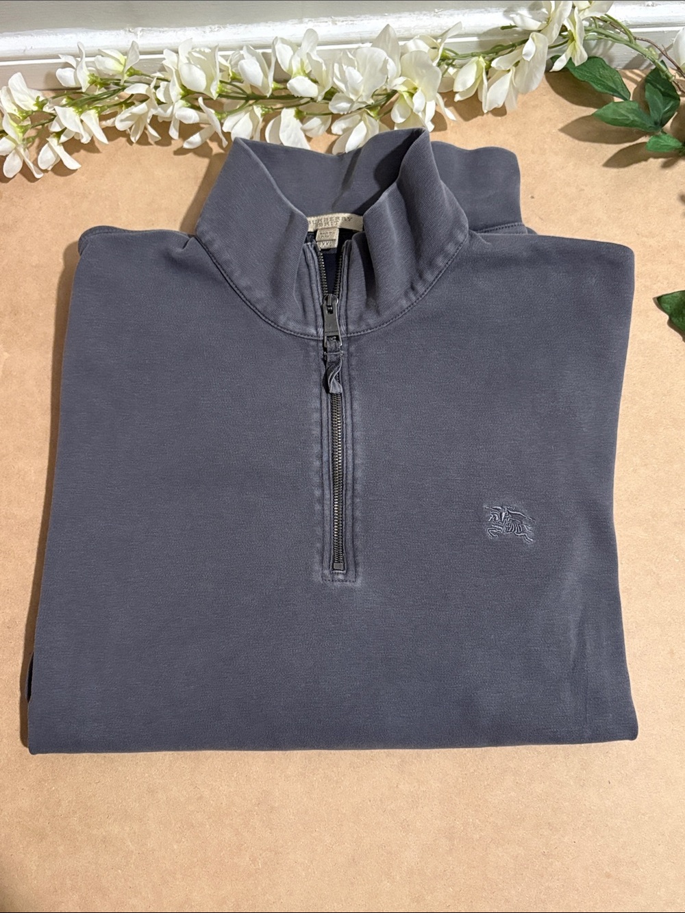 Men's Burberry Brit Quarter Zip Pullover XXL